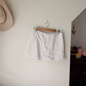 Abercrombie White Linen Mini Skort